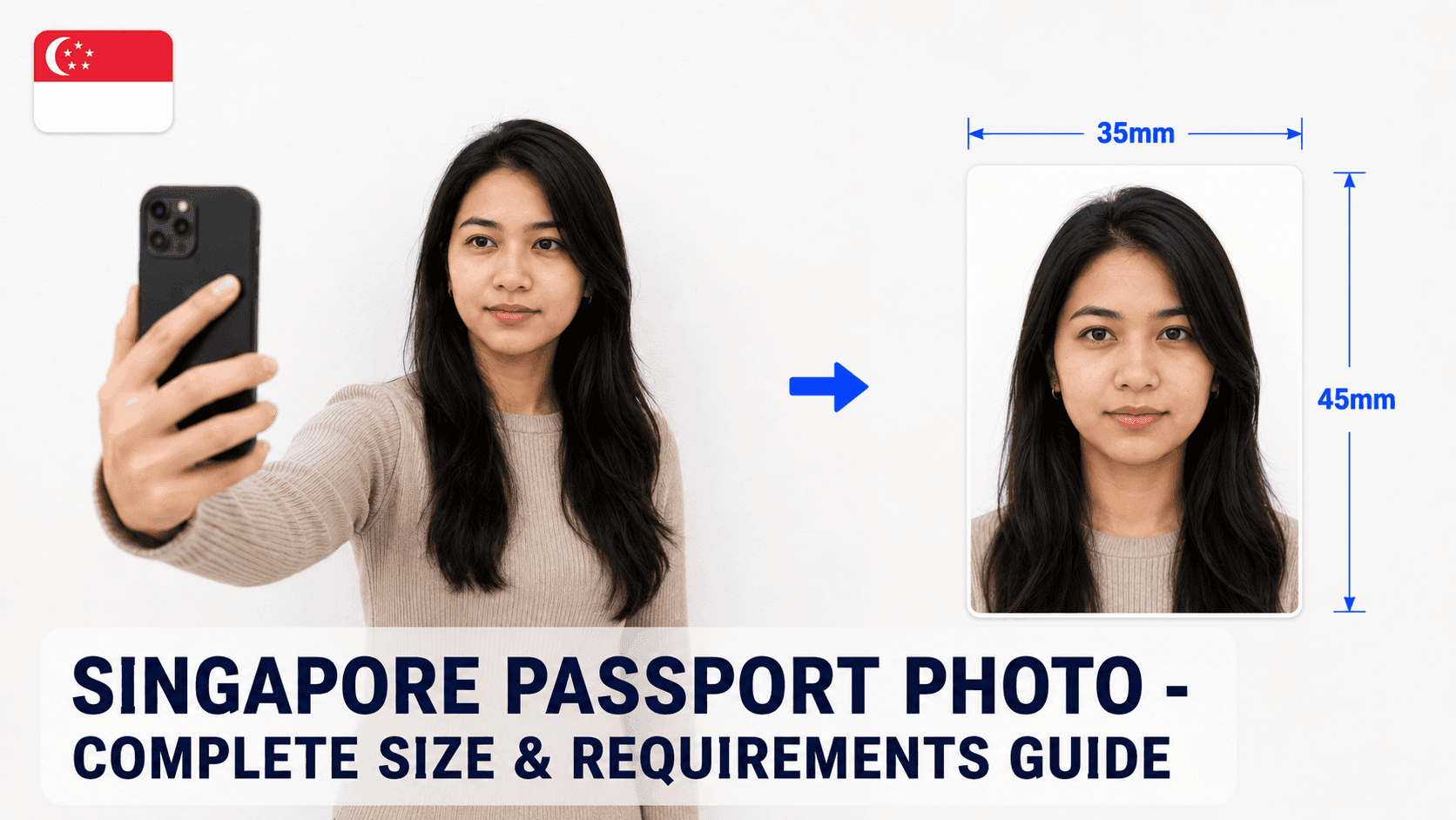 singapore passport photo size